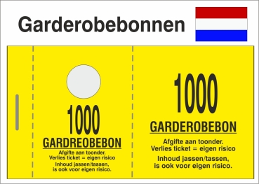 NL - 1000 Garderobebonnen - "neutral", 14 mm Bügelloch
